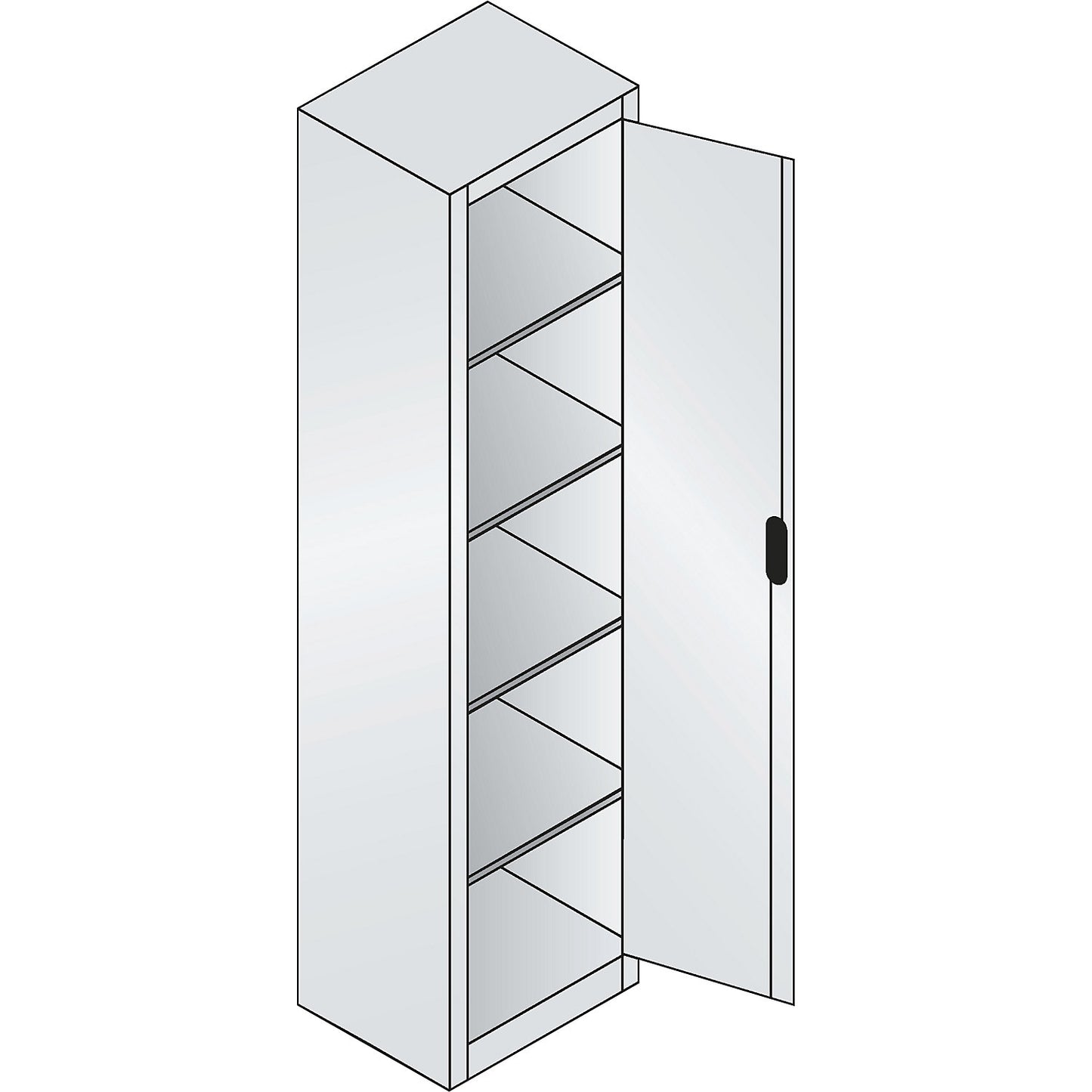 ACURADO universal cupboard, WxD 500 x 400 mm, light grey / flame red.