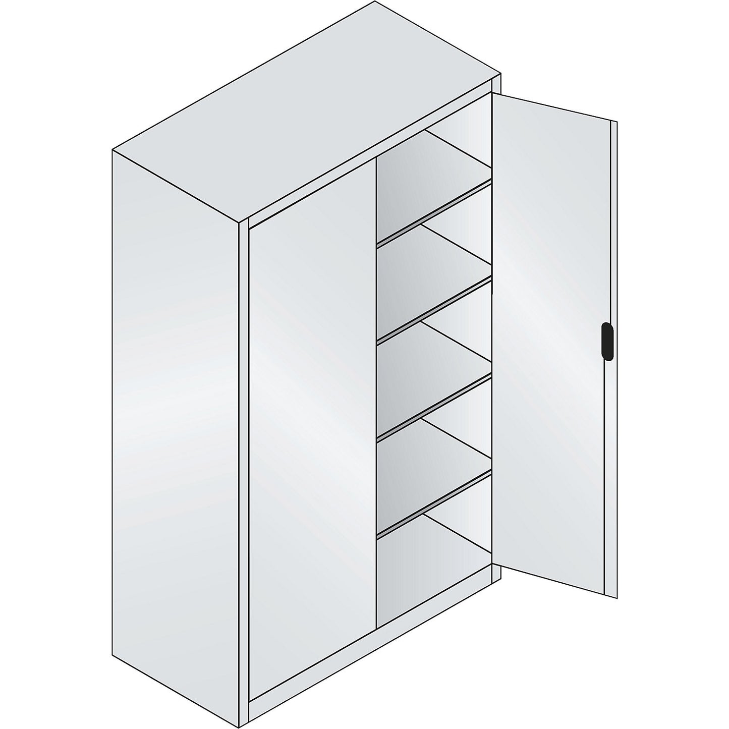 ACURADO universal cupboard, WxD 1200 x 600 mm, light grey / light grey.