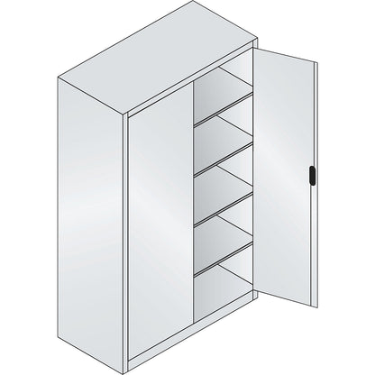ACURADO universal cupboard, WxD 1200 x 600 mm, light grey / viridian green.