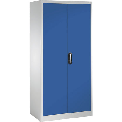 ACURADO universal cupboard, WxD 930 x 600 mm, light grey / gentian blue.
