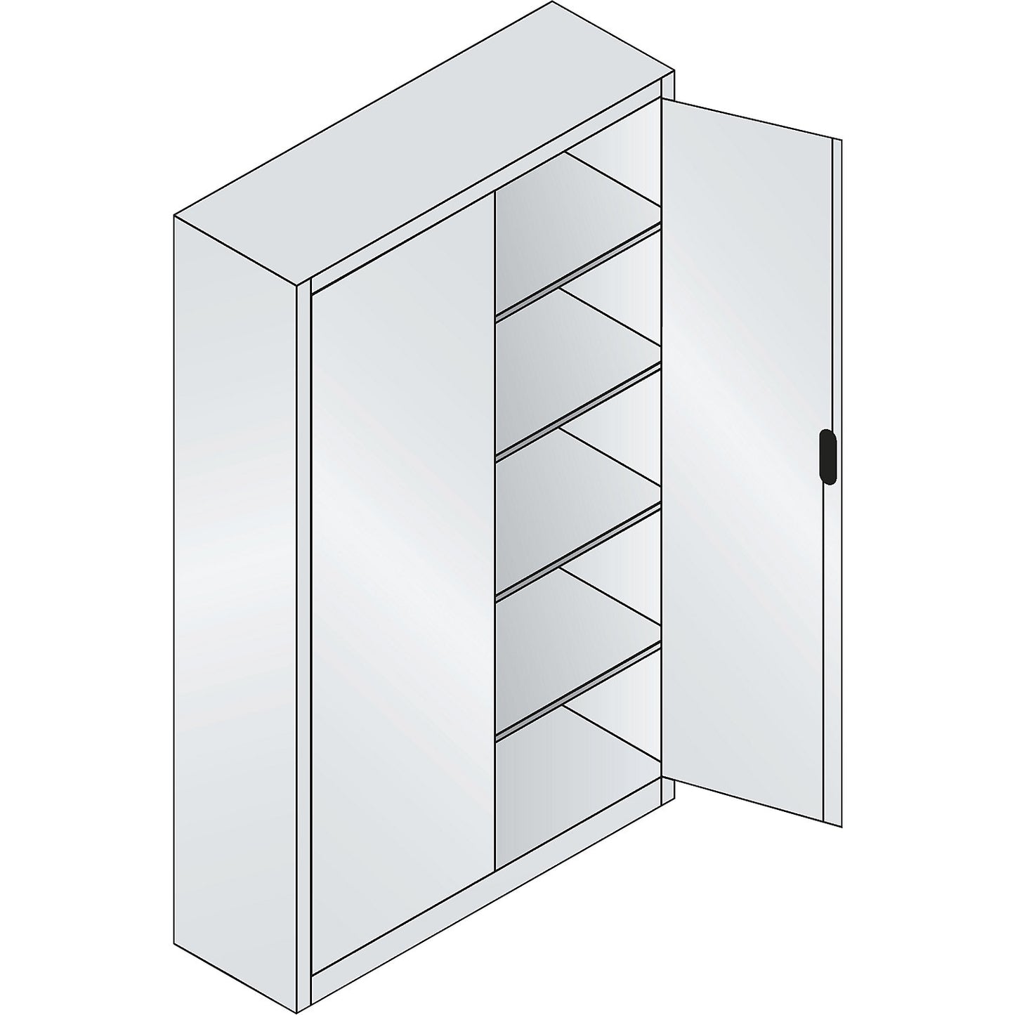 ACURADO universal cupboard, WxD 1200 x 400 mm, volcanic grey / oyster white.