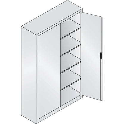 ACURADO universal cupboard, WxD 1200 x 400 mm, volcanic grey / oyster white.