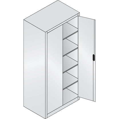 ACURADO universal cupboard, WxD 930 x 600 mm, black grey / white aluminium.