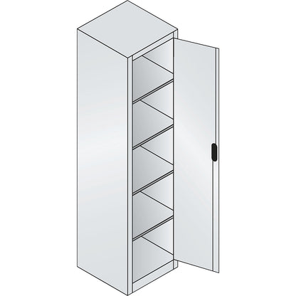 ACURADO universal cupboard, WxD 500 x 500 mm, black grey / white aluminium.