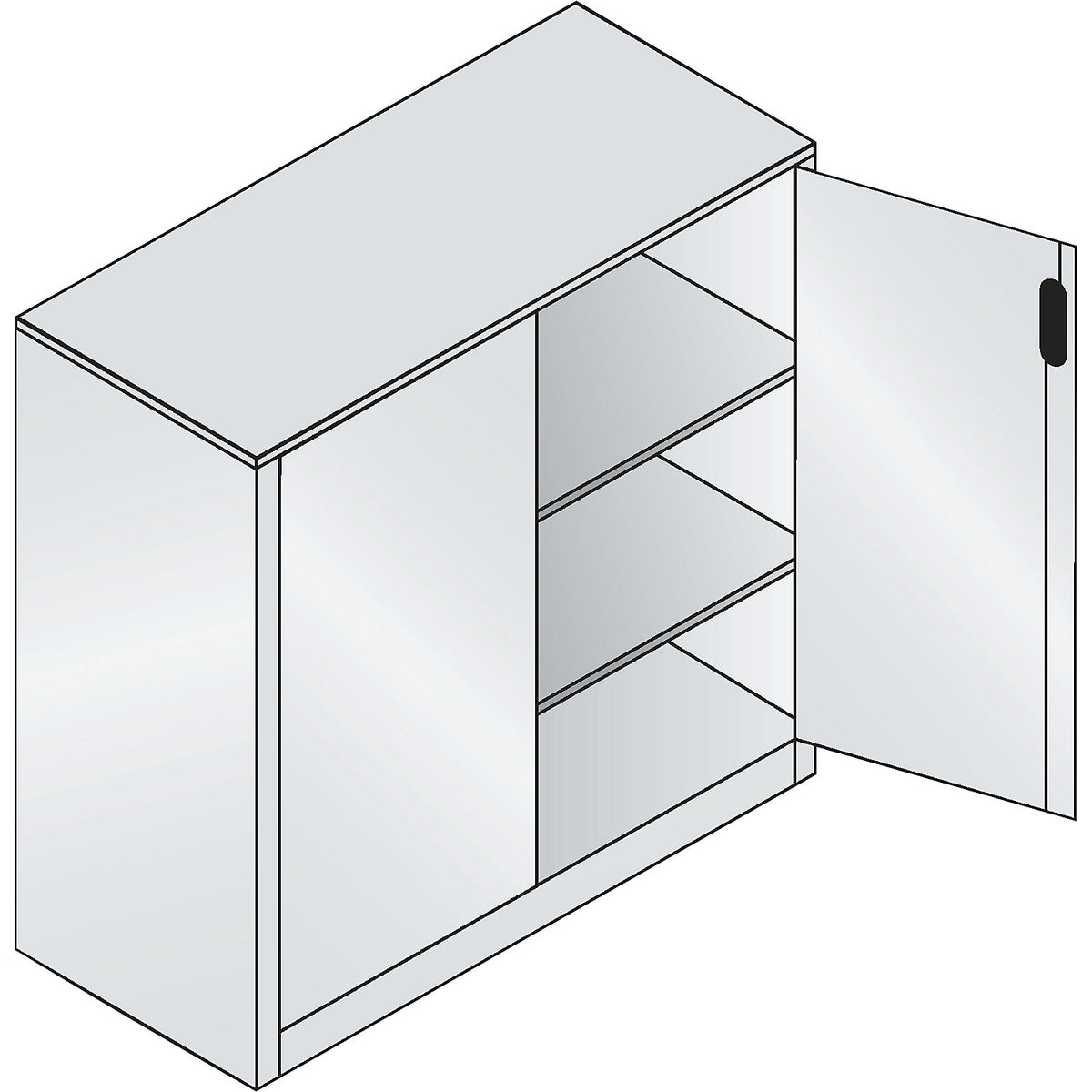 ACURADO filing sideboard, 3 file heights, HxWxD 1200 x 1200 x 500 mm, black grey / black grey.