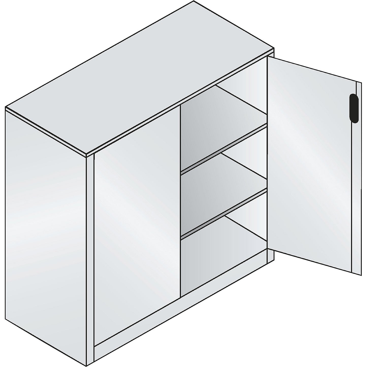 ACURADO filing sideboard, 3 file heights, HxWxD 1200 x 1200 x 500 mm, pure white / pure white.