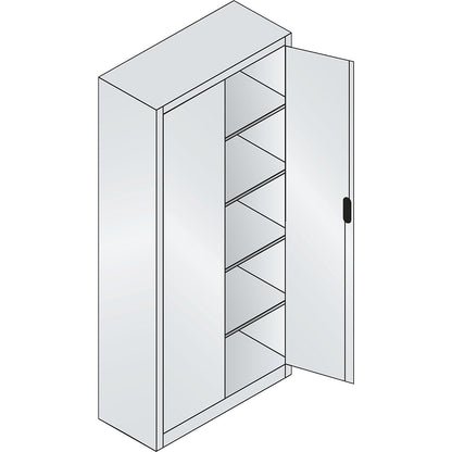 ACURADO universal cupboard, WxD 930 x 400 mm, black grey / gentian blue.