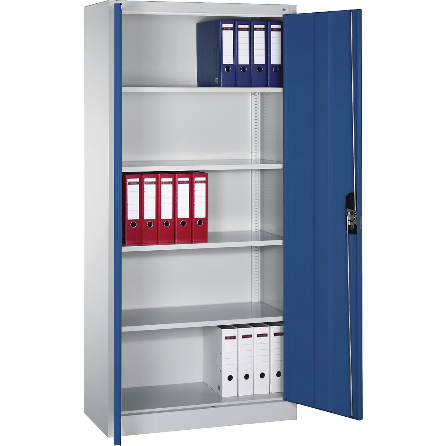 ACURADO universal cupboard, WxD 930 x 400 mm, light grey / gentian blue.