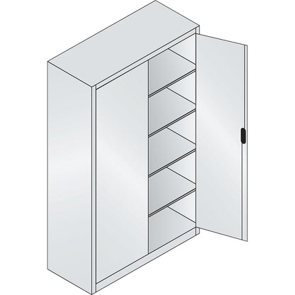 ACURADO universal cupboard, WxD 1200 x 500 mm, light grey / white aluminium.