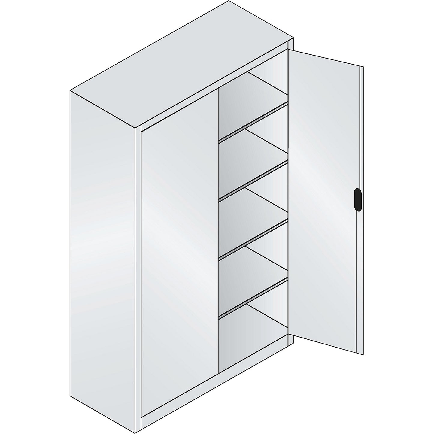 ACURADO universal cupboard, WxD 1200 x 500 mm, light grey.