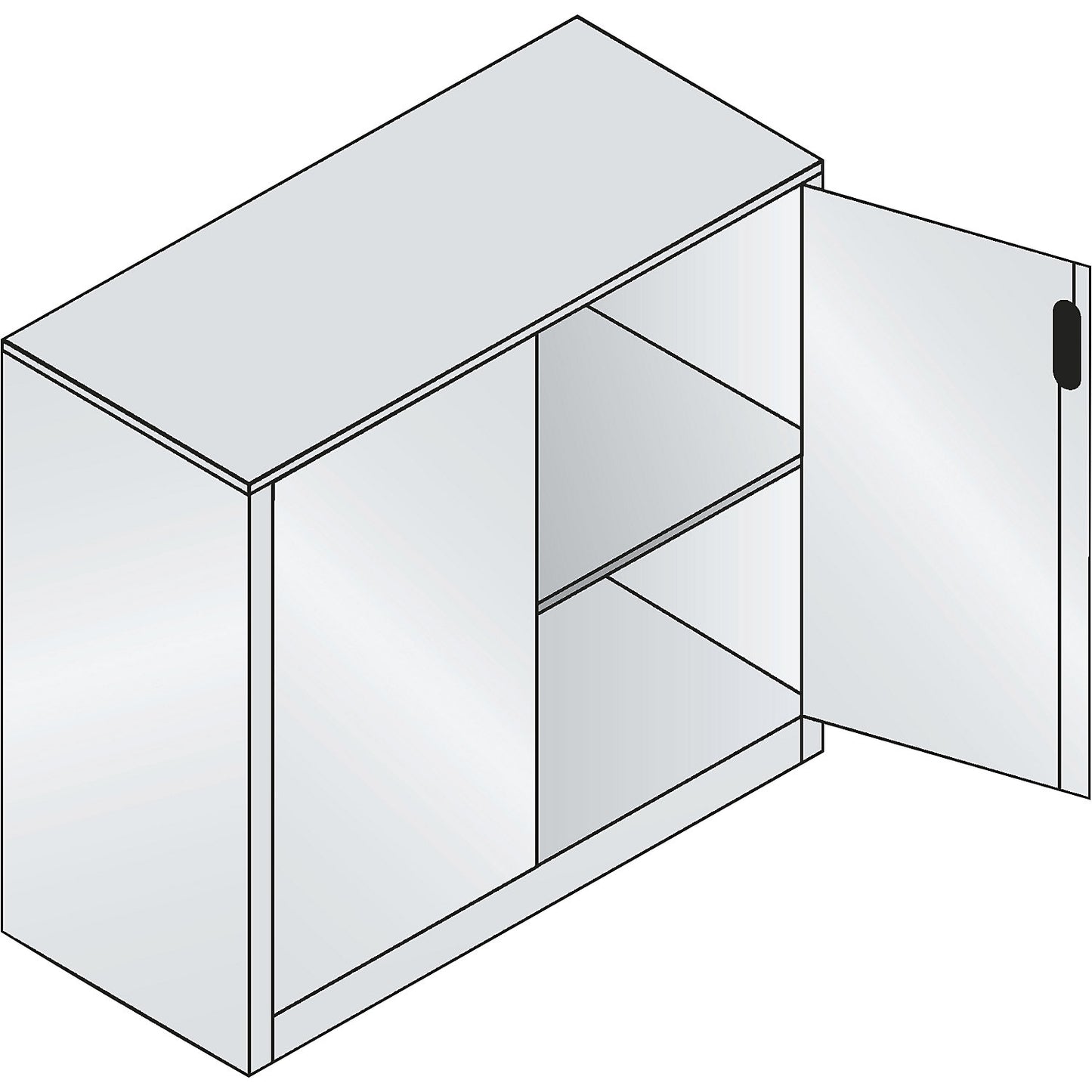 ACURADO filing sideboard, 2 file heights, HxWxD 1000 x 1200 x 500 mm, pure white / pure white.