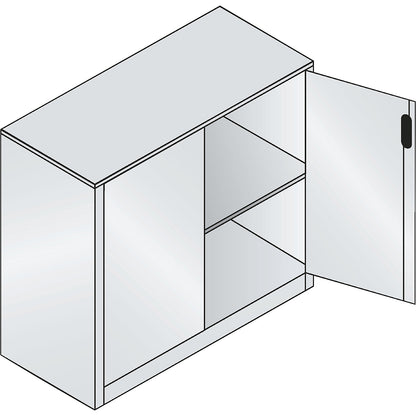 ACURADO filing sideboard, 2 file heights, HxWxD 1000 x 1200 x 500 mm, black grey / black grey.