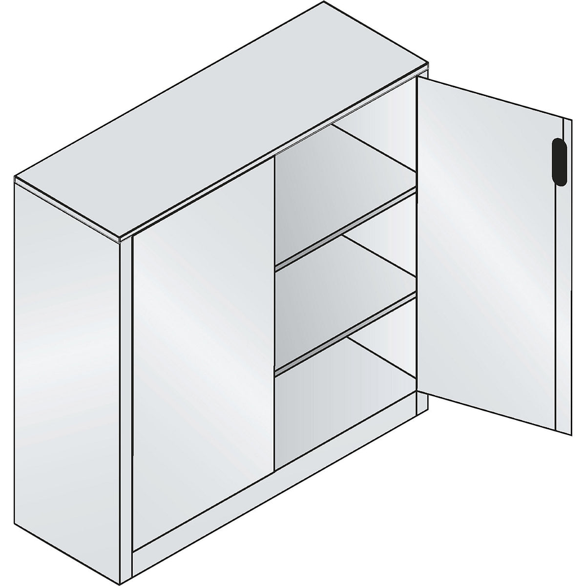ACURADO filing sideboard, 3 file heights, HxWxD 1200 x 1200 x 400 mm, light grey / light grey.