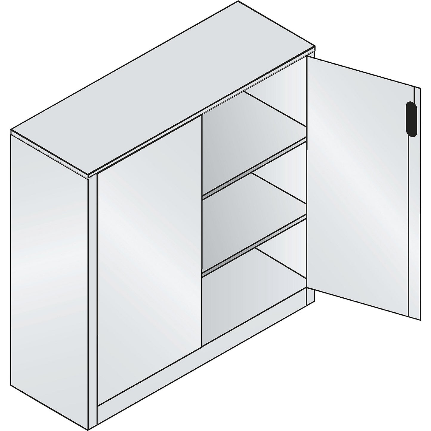 ACURADO filing sideboard, 3 file heights, HxWxD 1200 x 1200 x 400 mm, black grey / black grey.