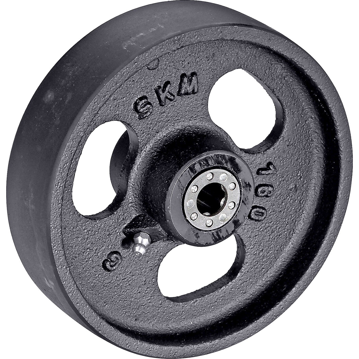 Grey cast iron wheel, roller bearings, wheel Ø x width 80 x 35 mm.