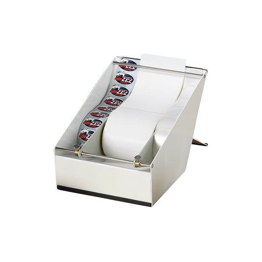 Adhesive label dispenser, for inside and outside roll winding, max. roll Ø 240 mm, LxWxH 290 x 210 x 180 mm.