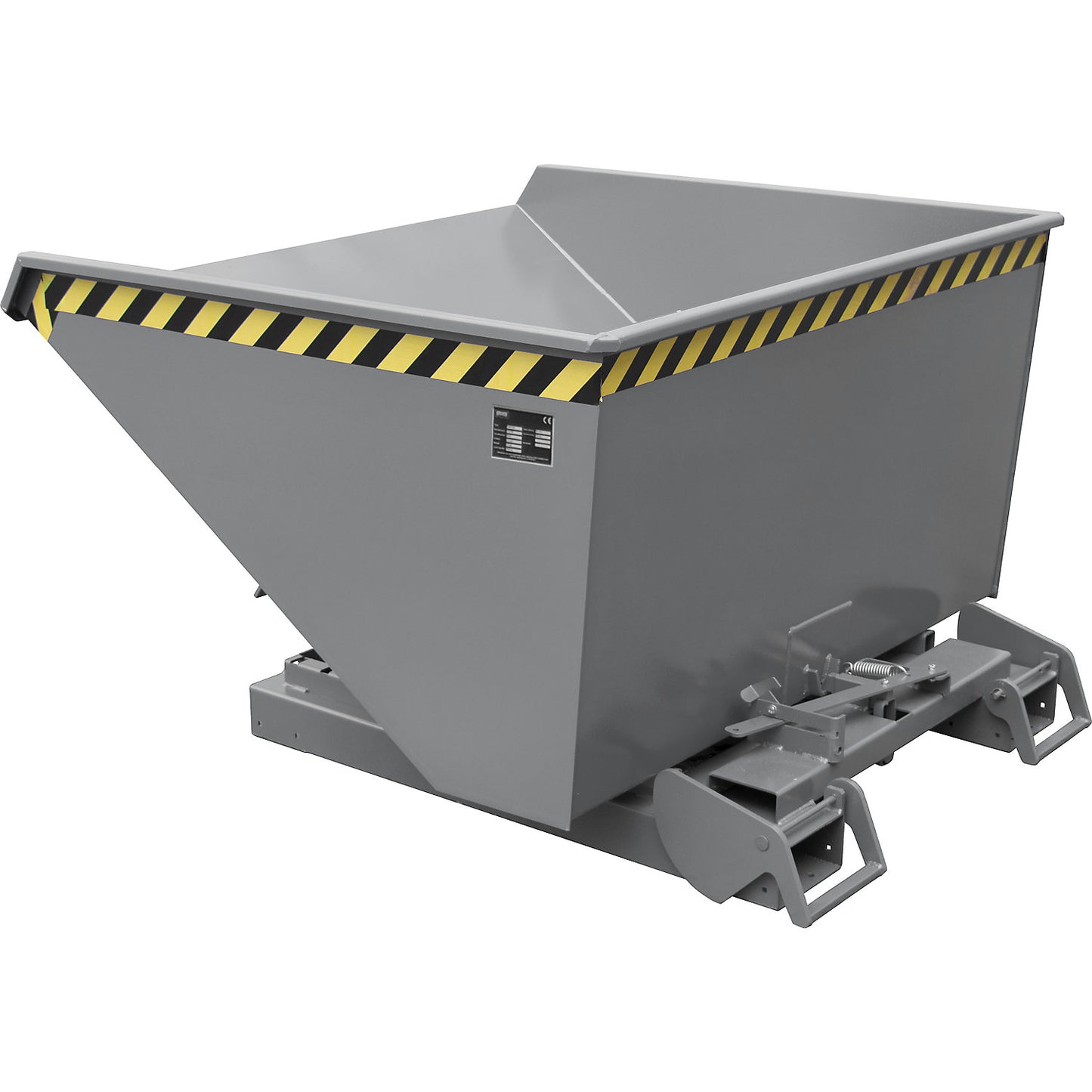 Automatic tilting skip, capacity 1.2 m³, grey RAL 7005.