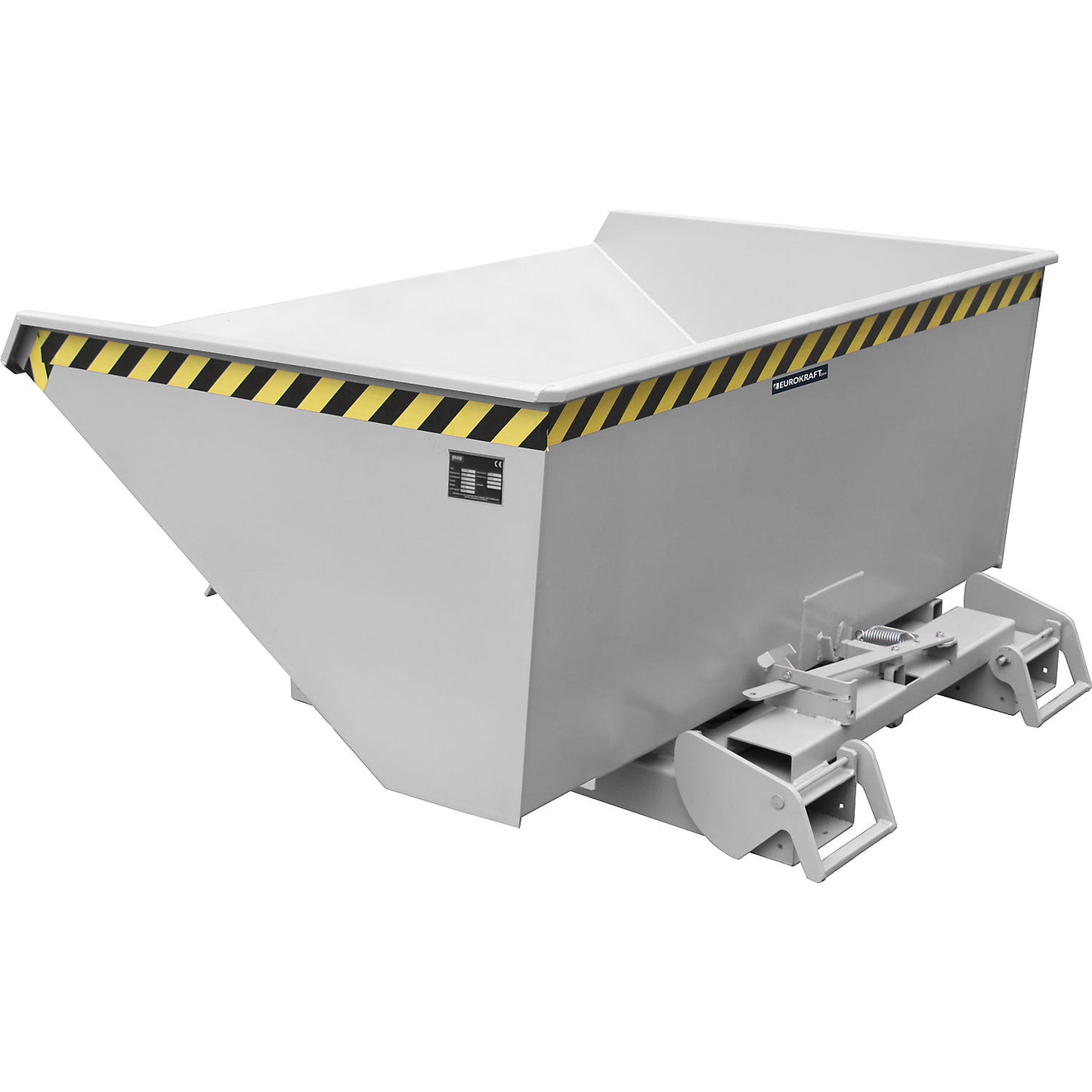Automatic tilting skip, capacity 0.9 m³, galvanised.