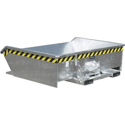 Mini tilting skip, low front edge, capacity 0.61 m³, zinc plated.