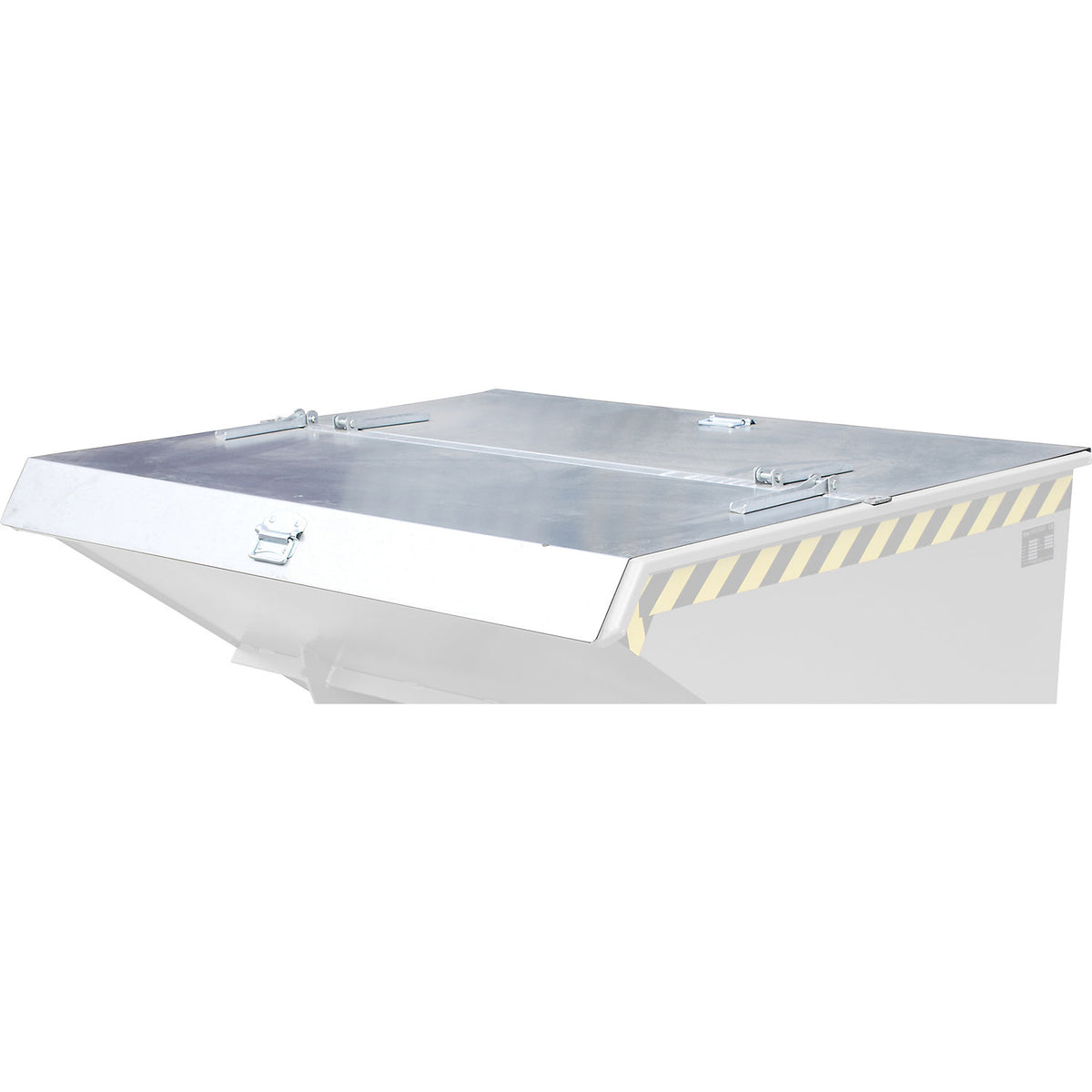 Lid, zinc plated, for skip size 0.6 m³, opens on two sides.