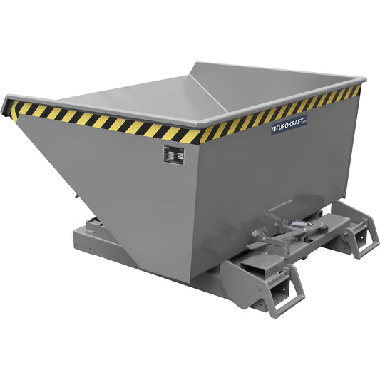 Automatic tilting skip, capacity 0.6 m³, grey RAL 7005.