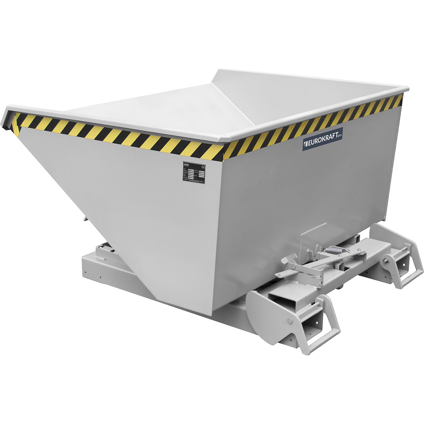 Automatic tilting skip, capacity 0.6 m³, galvanised.