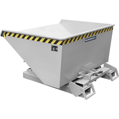 Automatic tilting skip, capacity 0.6 m³, galvanised.