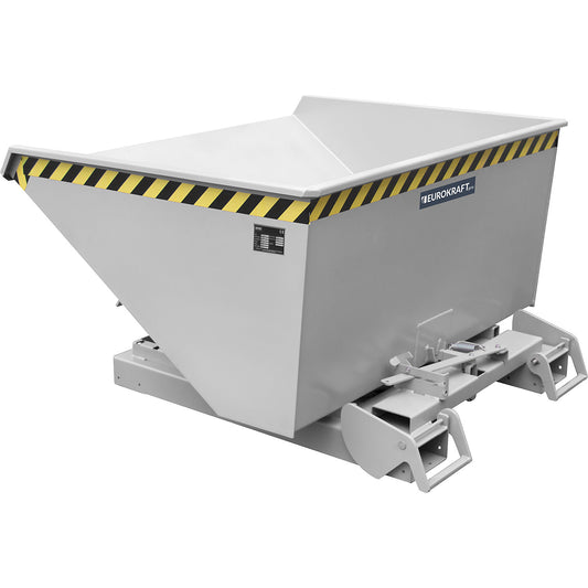 Automatic tilting skip, capacity 0.6 m³, galvanised.