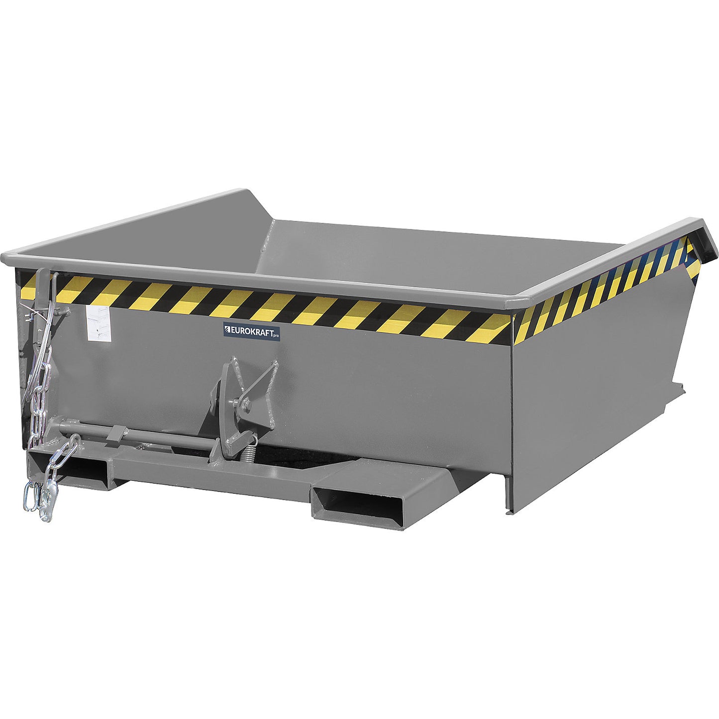 Mini tilting skip, low front edge, capacity 0.46 m³, grey RAL 7005.