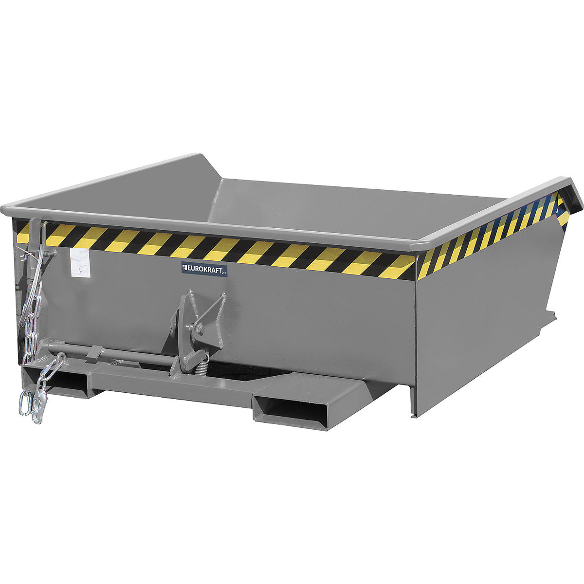 Mini tilting skip, low front edge, capacity 0.61 m³, grey RAL 7005.