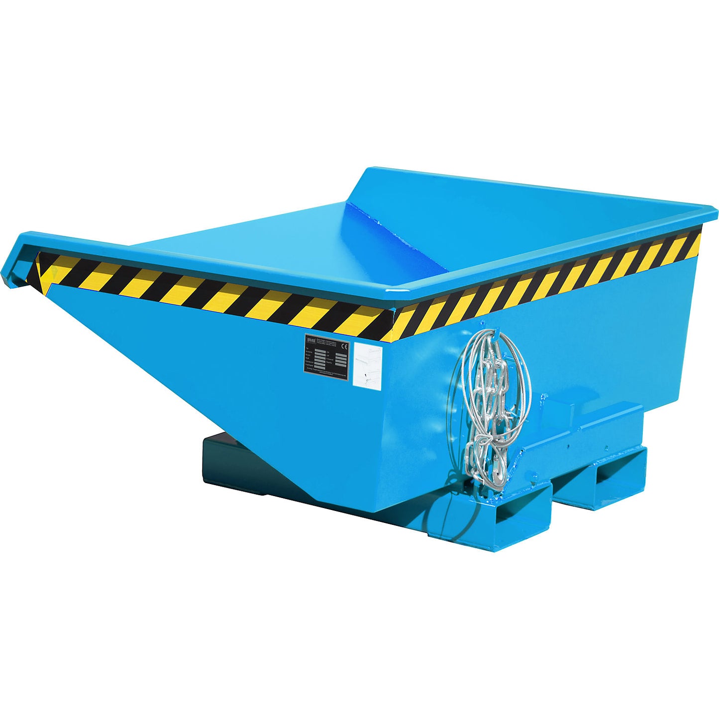 Tilting skip incl. roll-off mechanism, capacity 0.275 m³, LxWxH 1210 x 960 x 540 mm, blue.