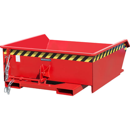 Mini tilting skip, low front edge, capacity 0.61 m³, red RAL 3000.