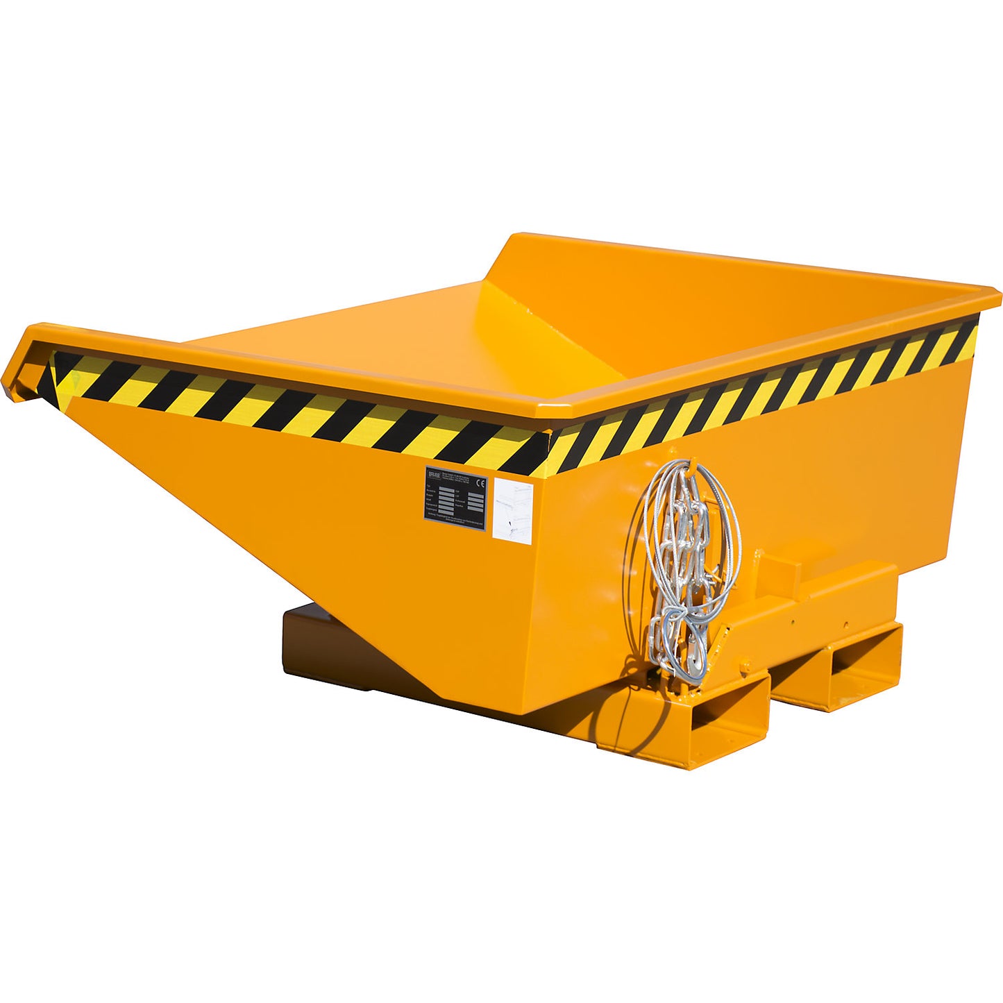 Tilting skip incl. roll-off mechanism, capacity 0.275 m³, LxWxH 1210 x 960 x 540 mm, orange.