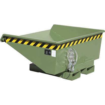 Tilting skip incl. roll-off mechanism, capacity 0.275 m³, LxWxH 1210 x 960 x 540 mm, green.