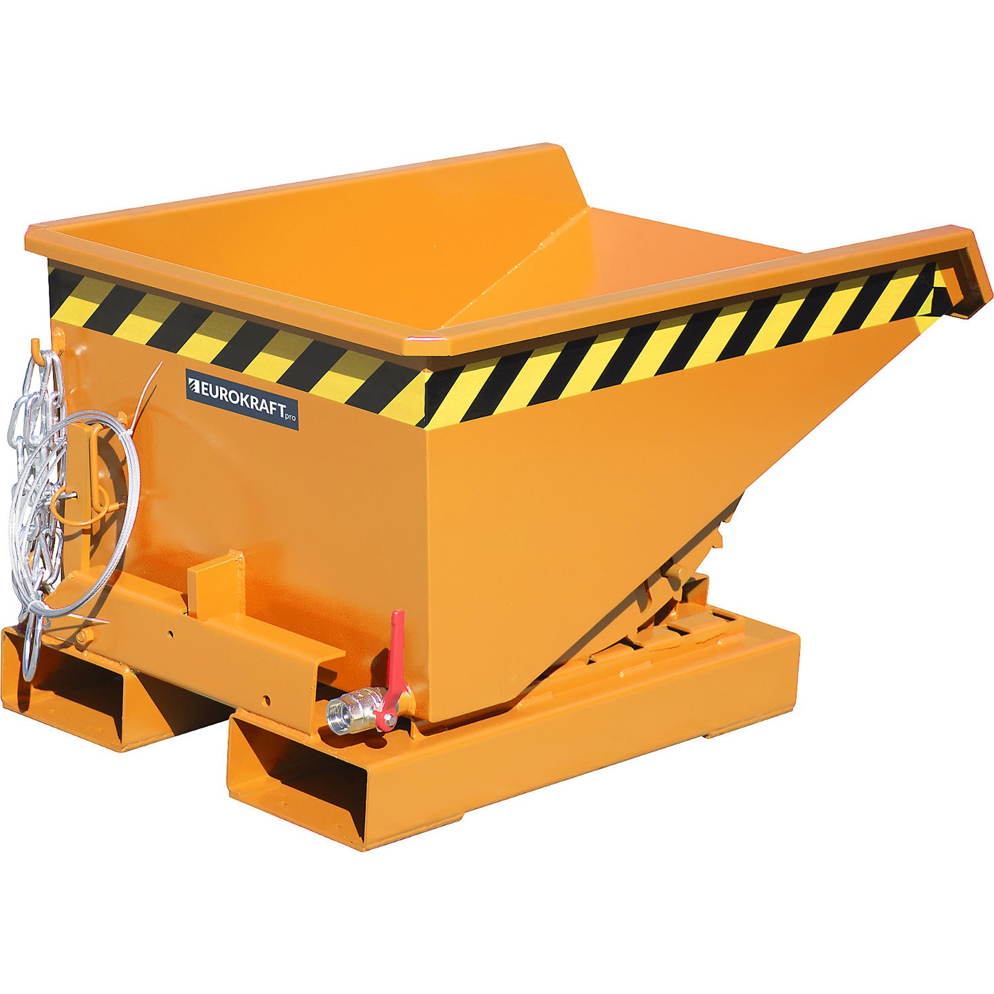 Mini tilting skip for chippings, capacity 0.15 m³, orange RAL 2000.