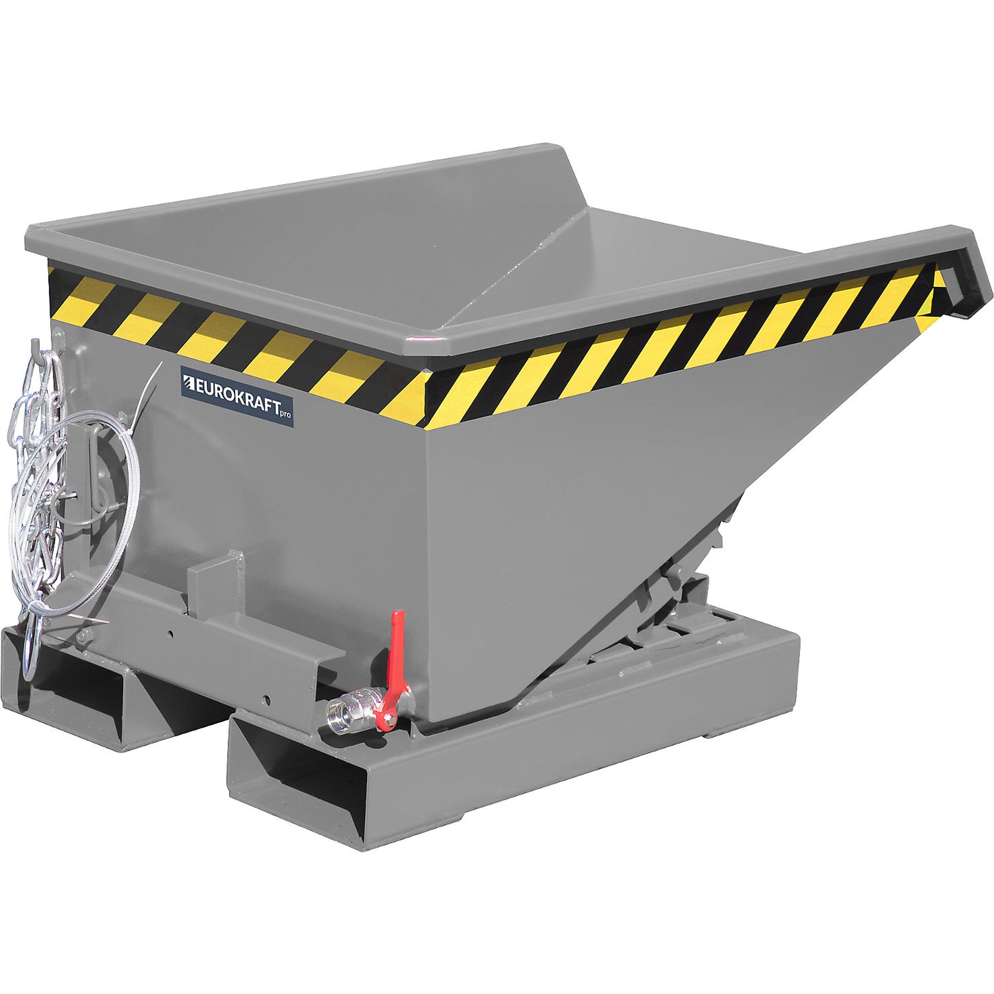Mini tilting skip for chippings, capacity 0.15 m³, grey RAL 7005.
