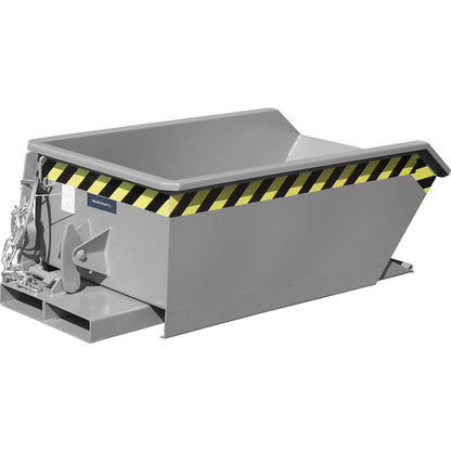 Mini tilting skip, low front edge, capacity 0.23 m³, grey RAL 7005.