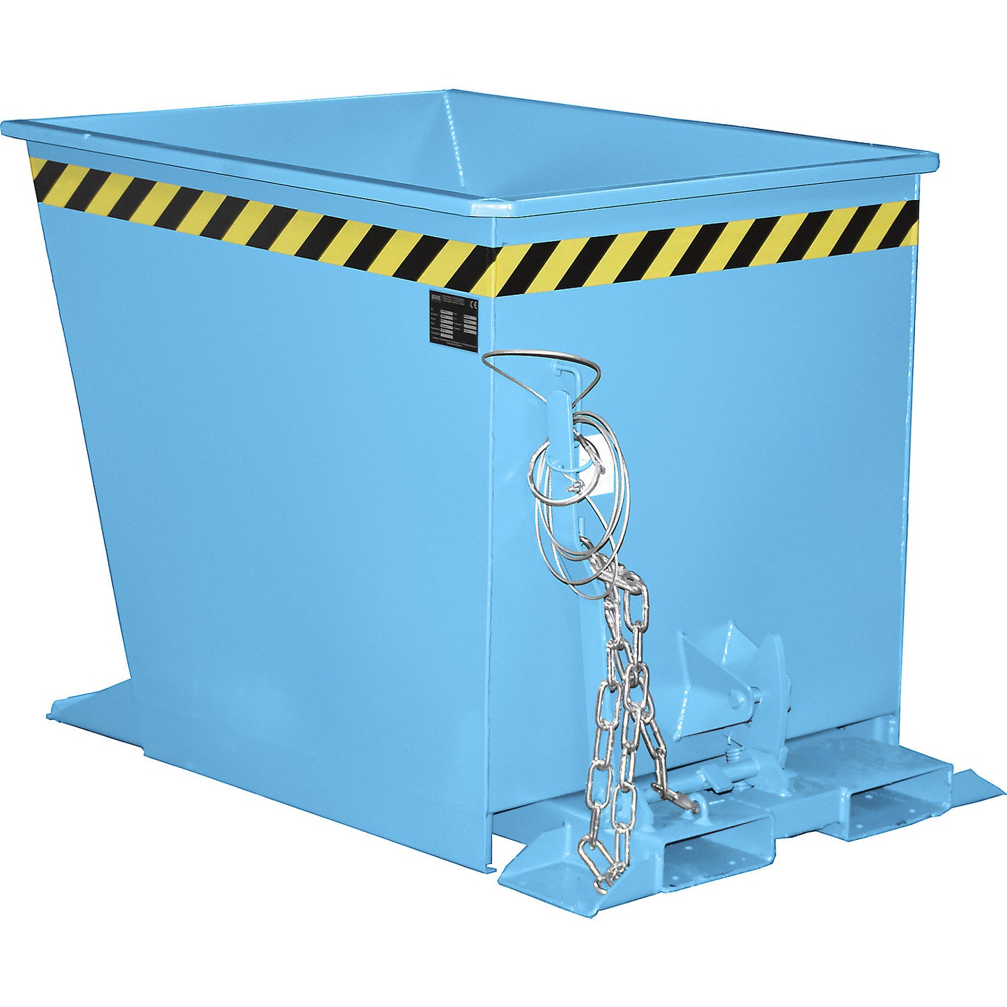 Tilting skip for tugger trains, capacity 0.55 m³, blue RAL 5012.
