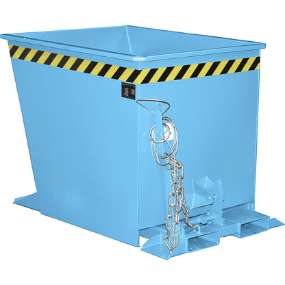 Tilting skip for tugger trains, capacity 0.55 m³, blue RAL 5012.