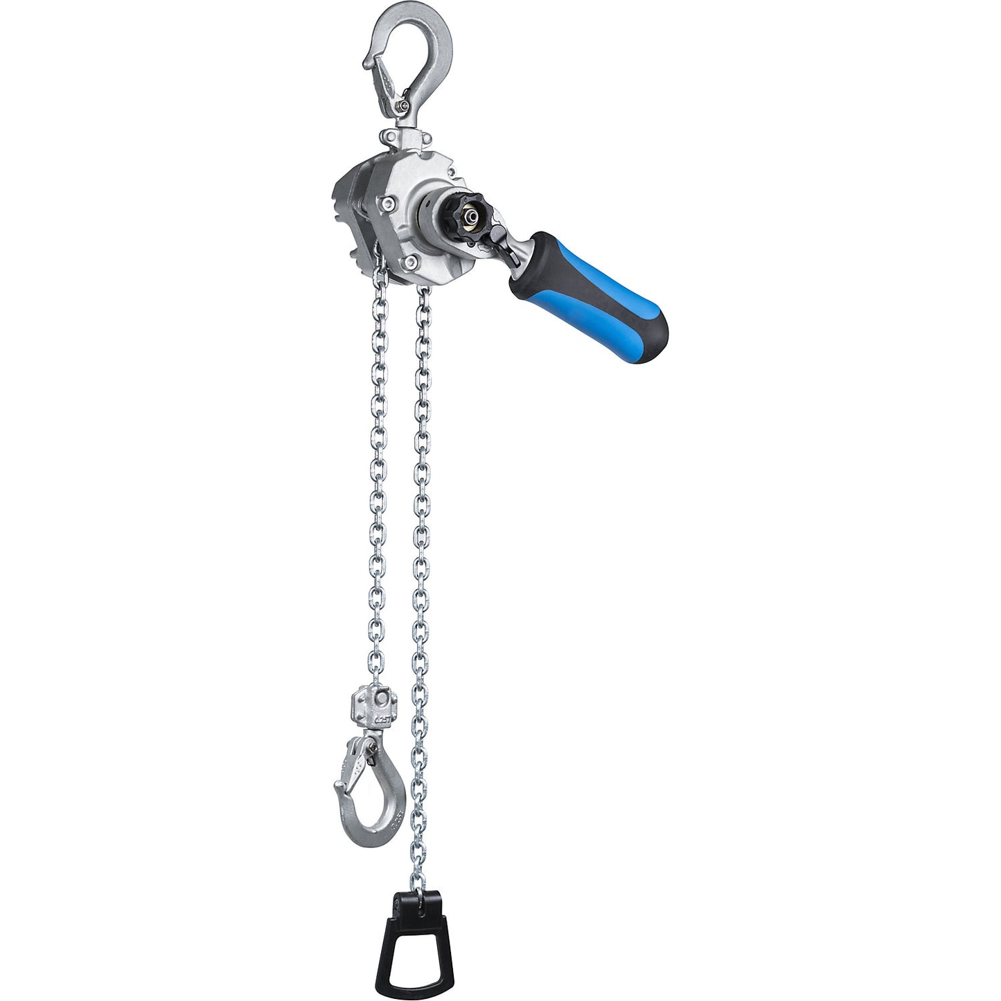 AH ratchet chain hoist, standard lifting height 1.5 m, max. load 800 kg.