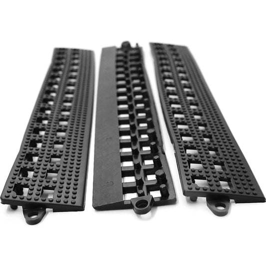 Border edge for Flexi-Deck, with connecting edge, pack of 6, black.