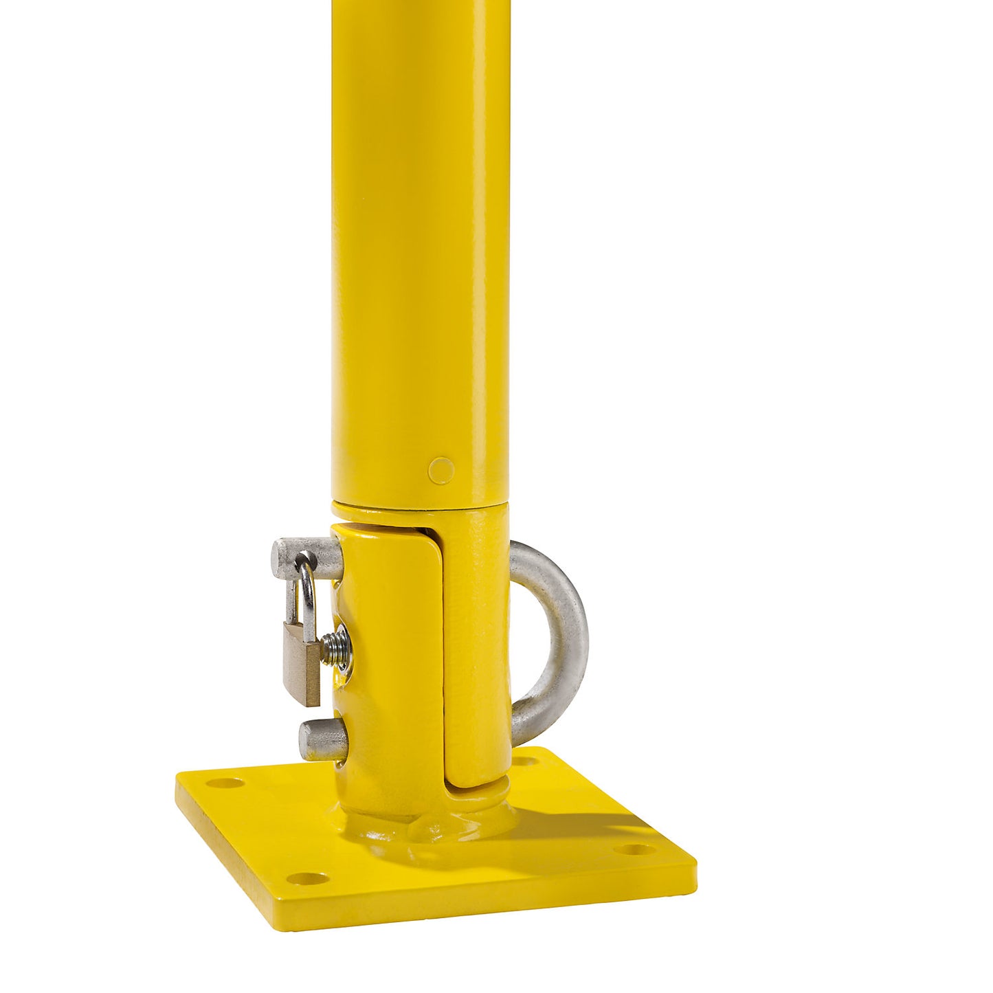 Folding barrier post, for bolting in place, black-yellow.