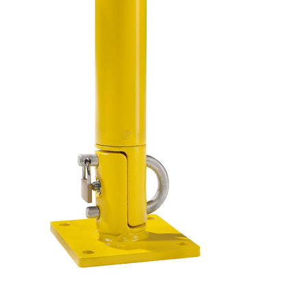 Folding barrier post, for bolting in place, black-yellow.