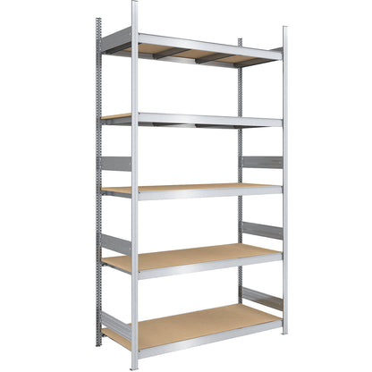 Wide span boltless shelf unit chipboard panels, height 3000 mm, width 1500 mm, max. bay load 2000 kg, depth 800 mm, standard shelf unit.