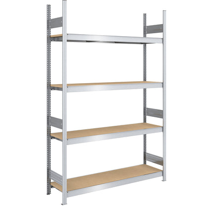 Wide span boltless shelf unit chipboard panels, height 2500 mm, width 1500 mm, max. bay load 1750 kg, depth 500 mm, standard shelf unit.