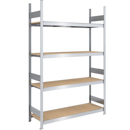Wide span boltless shelf unit chipboard panels, height 2500 mm, width 1500 mm, max. bay load 1750 kg, depth 600 mm, standard shelf unit.