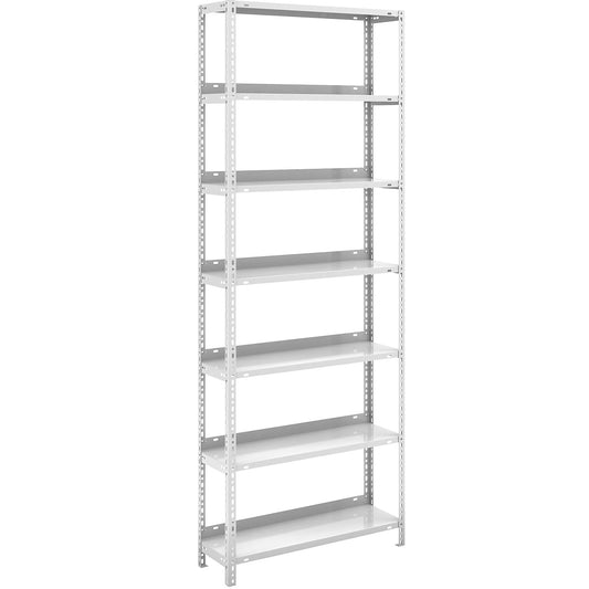 Bolt-together archive shelving, light grey RAL 7035, shelf height 2200 mm, standard shelf, width x depth 750 x 300 mm.