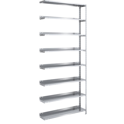 Bolt-together archive shelving, zinc plated, shelf height 2550 mm, extension shelf, width x depth 1000 x 300 mm.