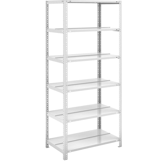 Bolt-together archive shelving, light grey RAL 7035, shelf height 1850 mm, double sided, standard shelf, width x depth 750 x 600 mm.