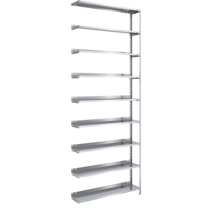 Bolt-together archive shelving, zinc plated, shelf height 2900 mm, extension shelf, width x depth 1000 x 300 mm.